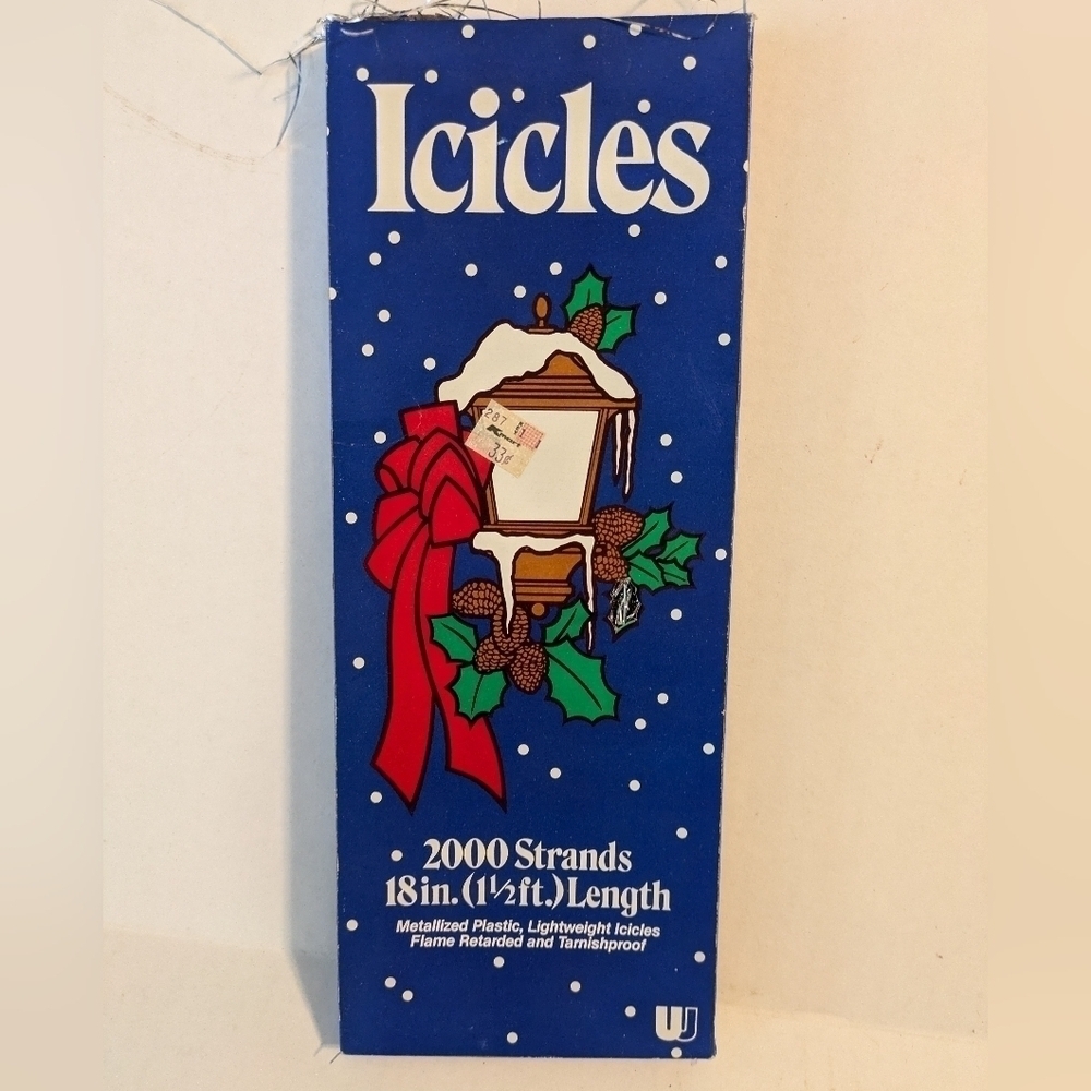 Box of Vintage Tinsel Icicles New opened, unused.
